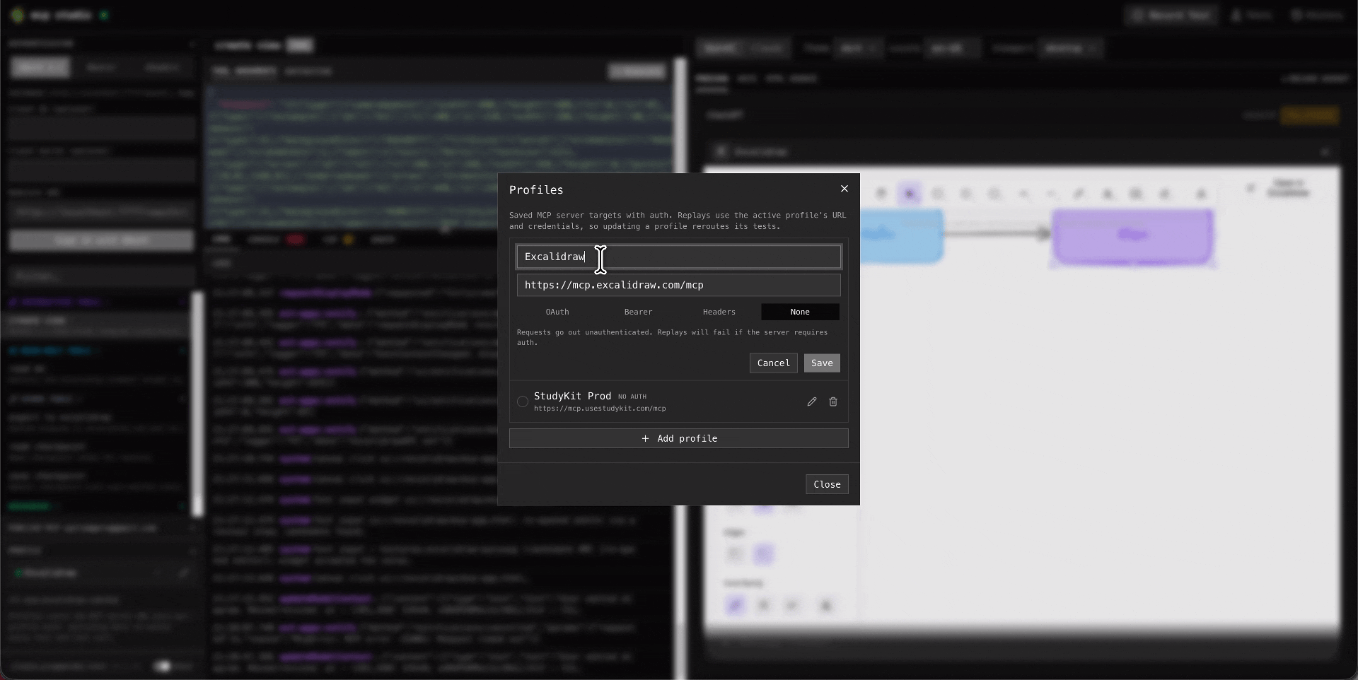 Setting up a profile in MCP Studio