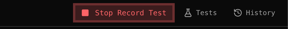 Stop Record Test dialog in MCP Studio